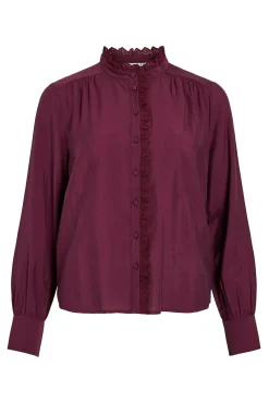 Blusa de manga larga con bordado inglés