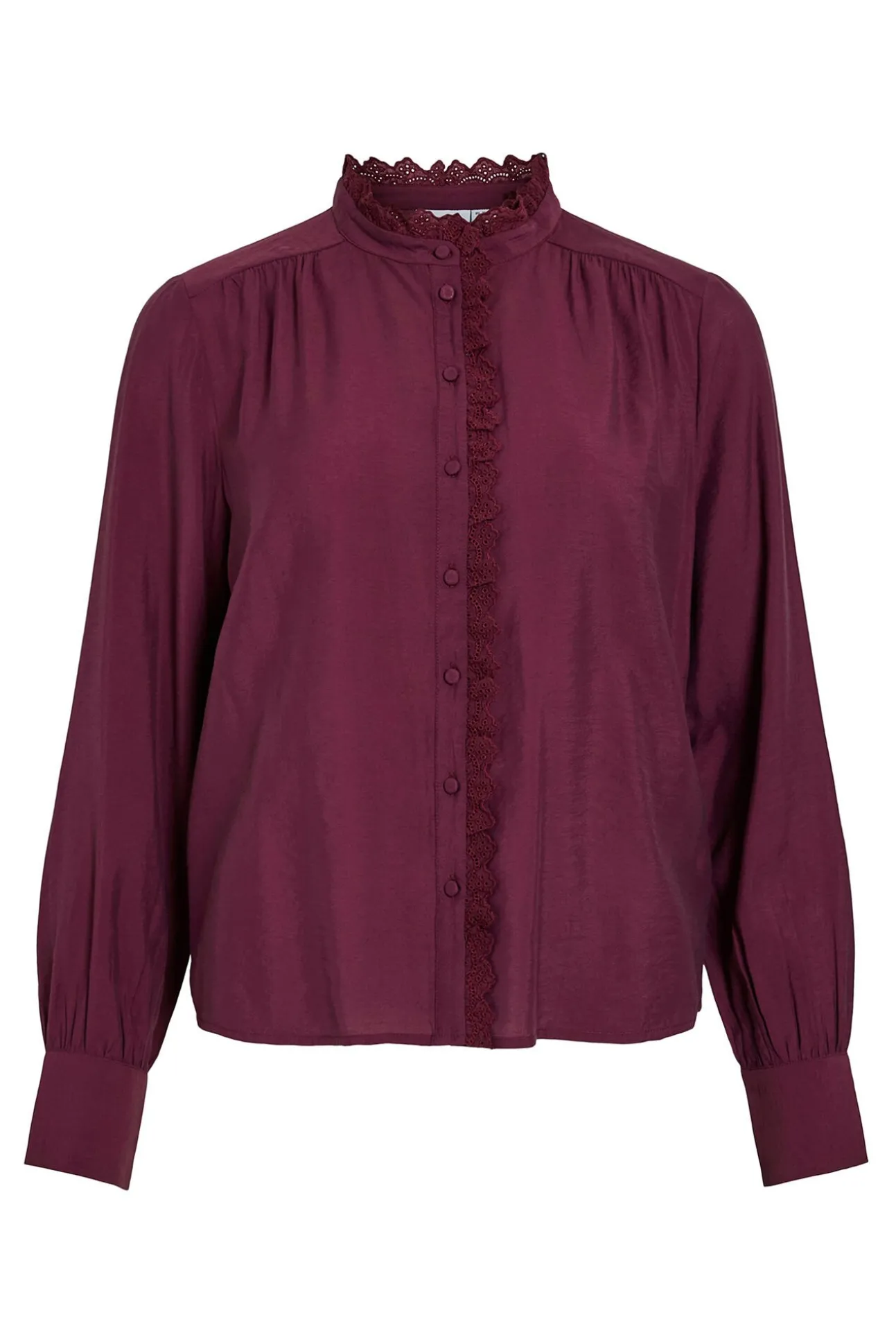 Blusa de manga larga con bordado inglés