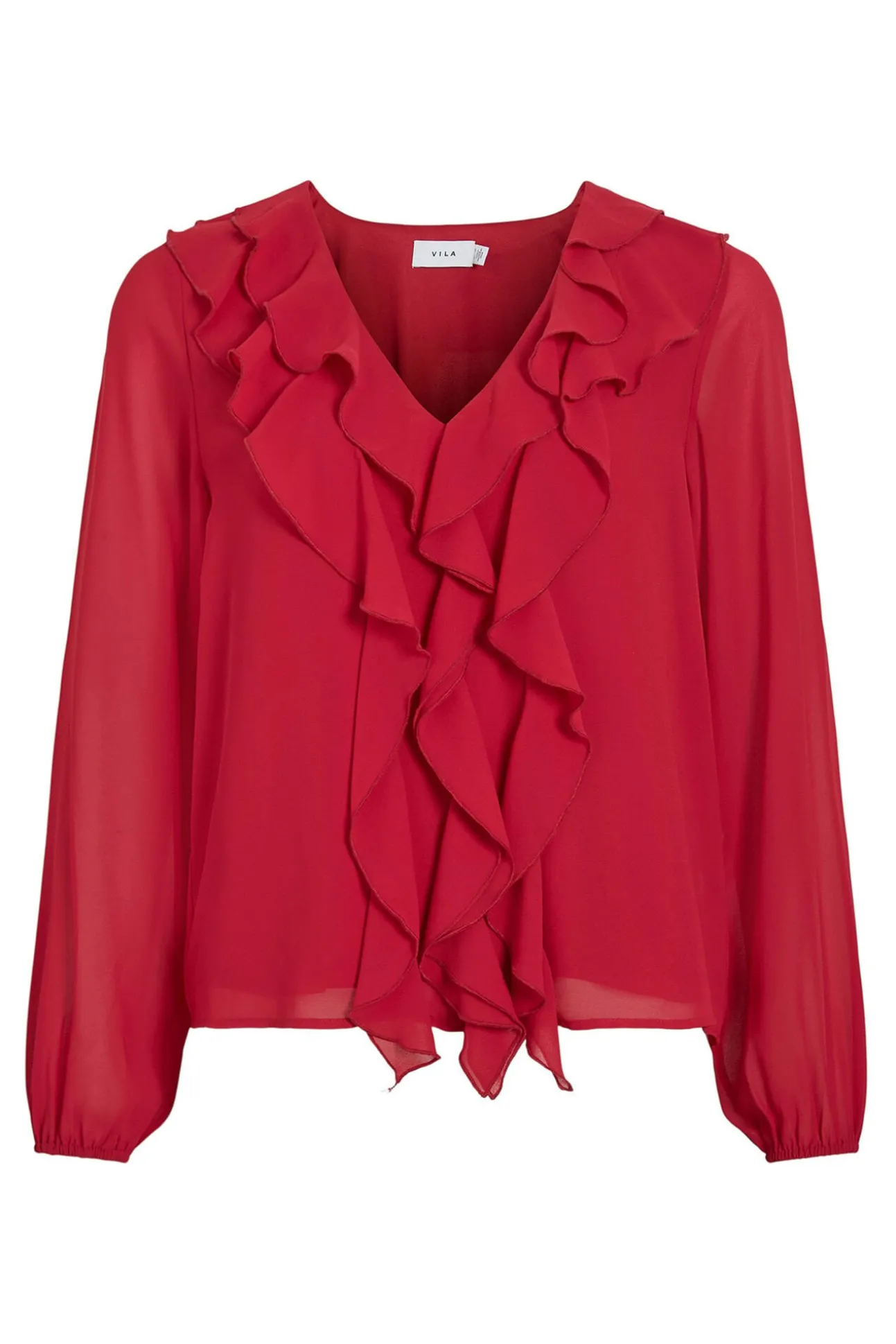 Blusa de manga larga con volantes