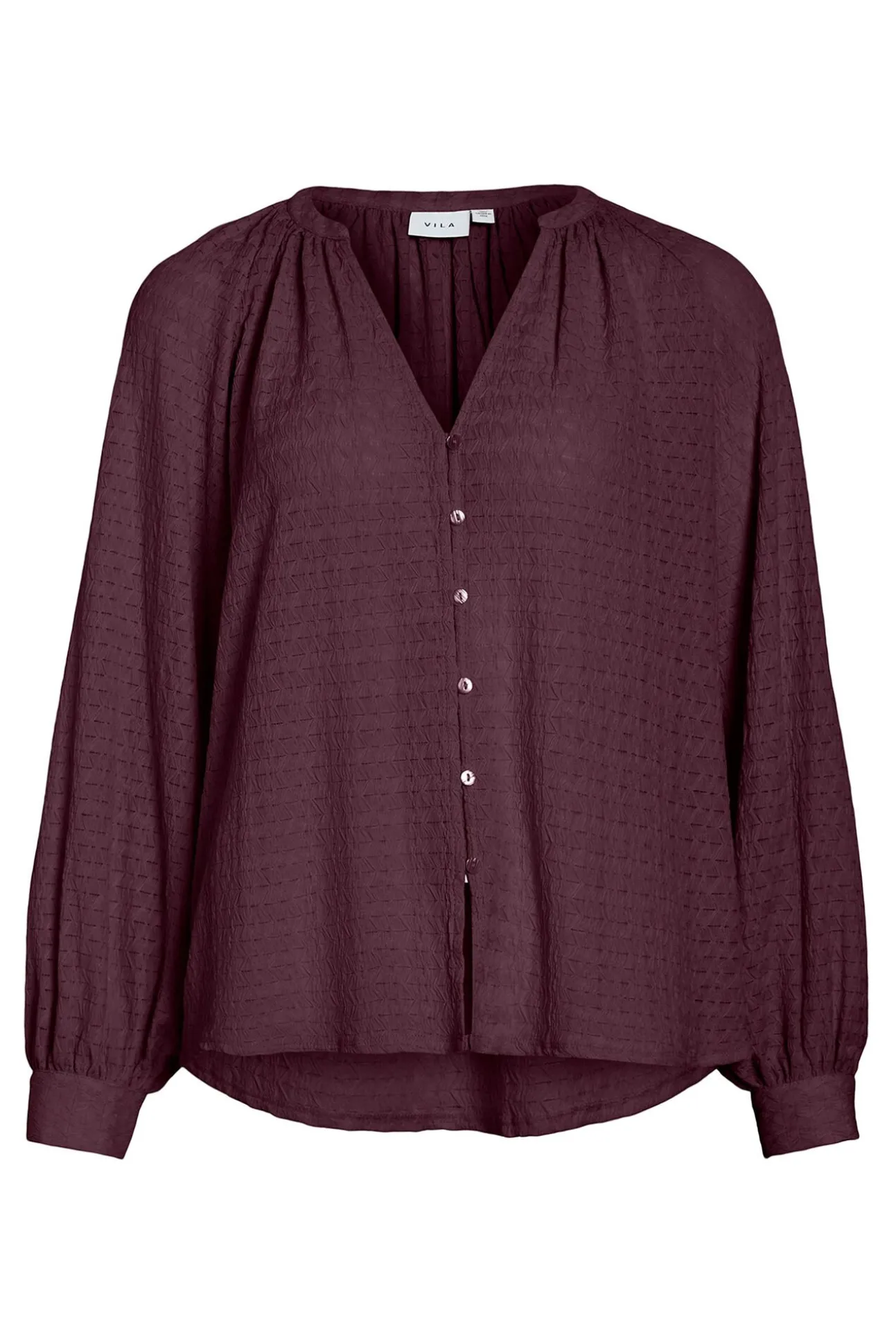 Blusa de manga larga con cuello mao