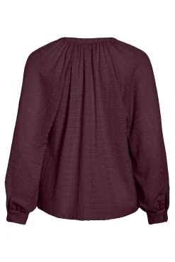 Blusa de manga larga con cuello mao