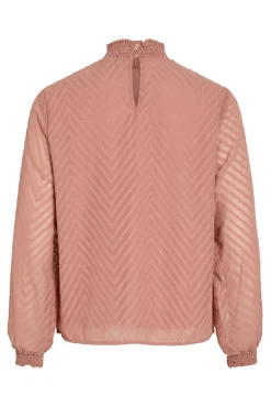 Blusa de manga larga con cuello alto