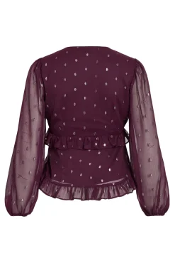 Blusa de manga larga de gasa