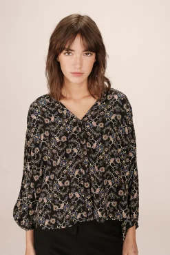 Blusa de manga larga estampada