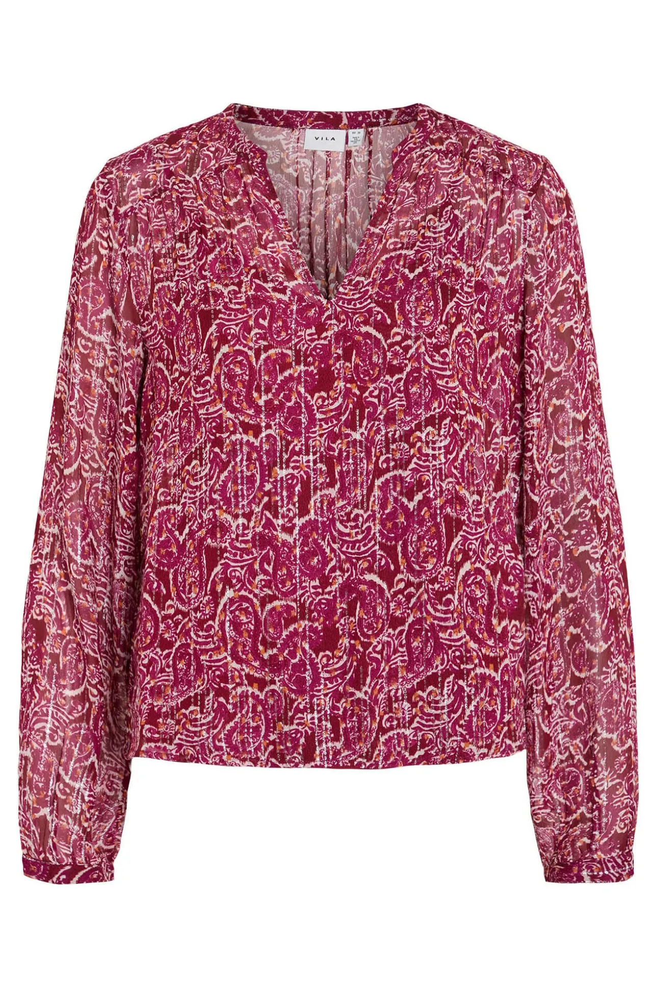 Blusa de manga larga estampada con lúrex