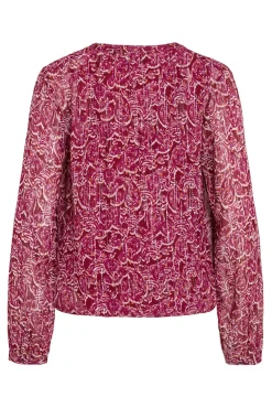 Blusa de manga larga estampada con lúrex