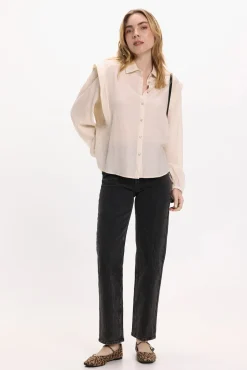 Blusa de viscosa con detalles lúrex