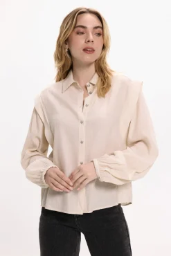 Blusa de viscosa con detalles lúrex