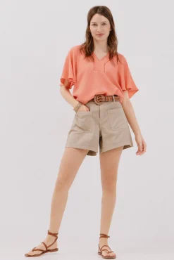 Blusa encaje volantes