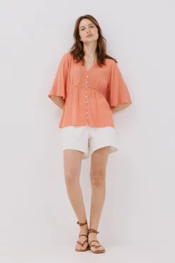 Blusa encaje volantes