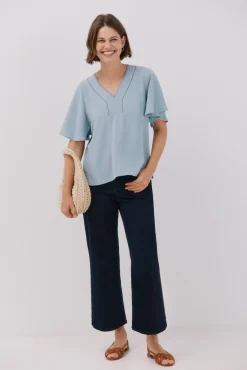 Blusa encaje volantes