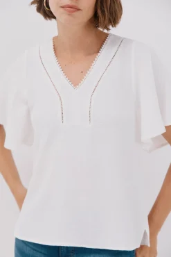 Blusa encaje volantes