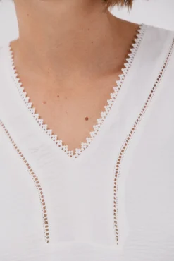 Blusa encaje volantes