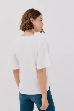 Blusa encaje volantes