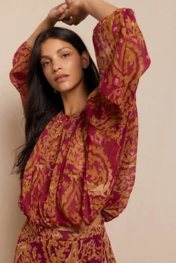 Blusa estampada fluida