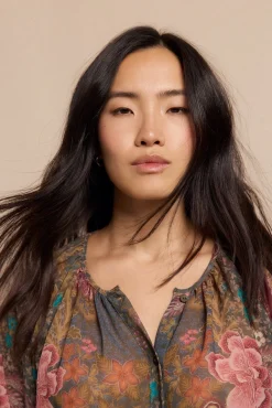 Blusa estampada fluida