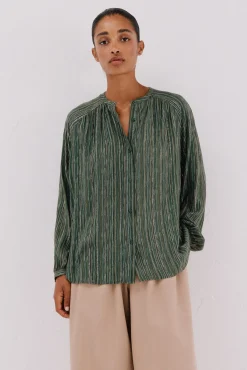 Blusa estampada lurex