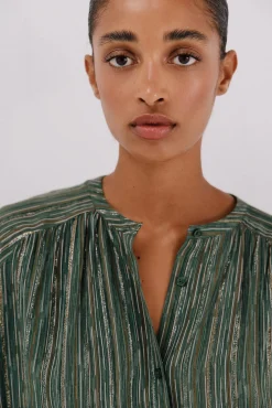 Blusa estampada lurex