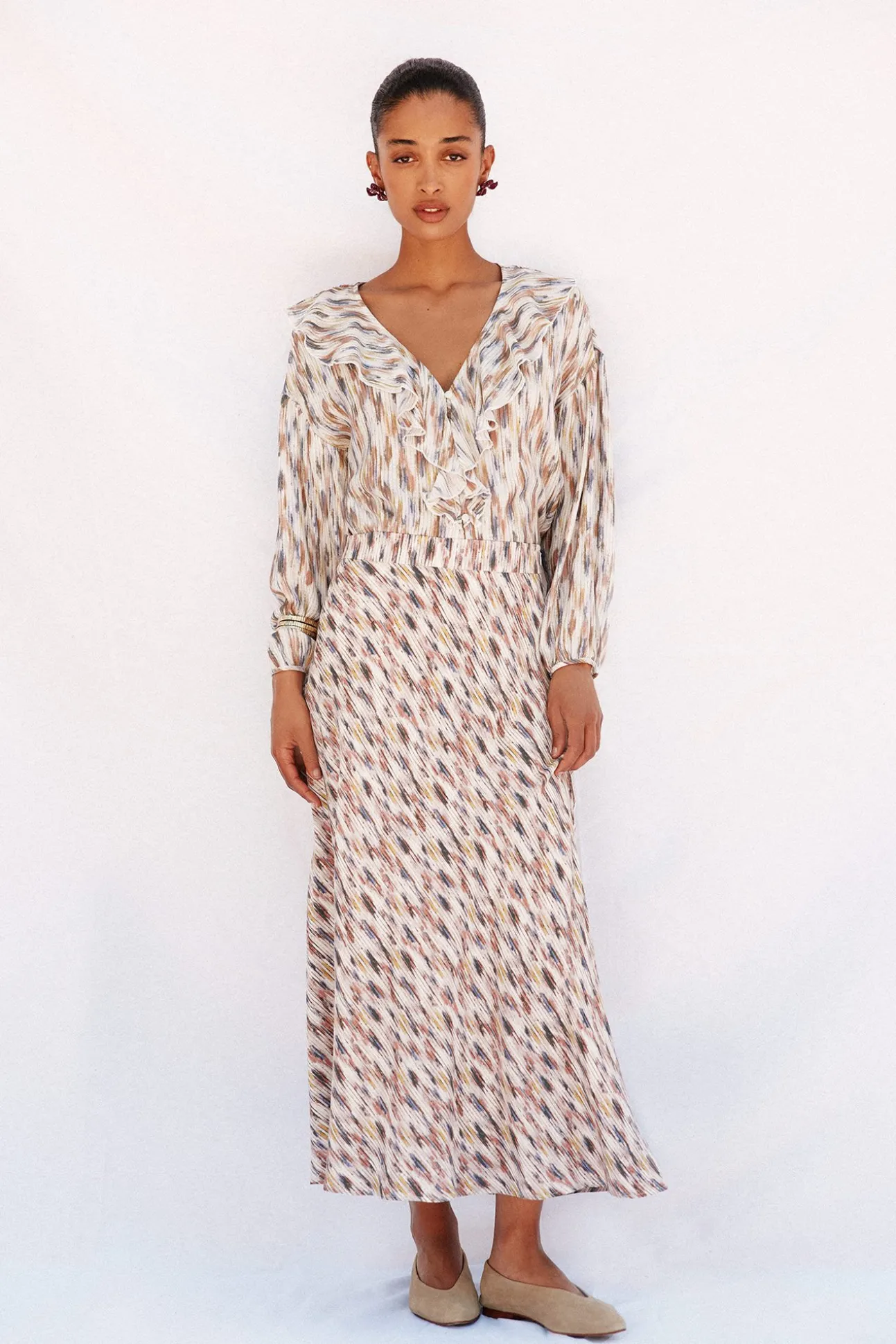 Blusa estampada volantes