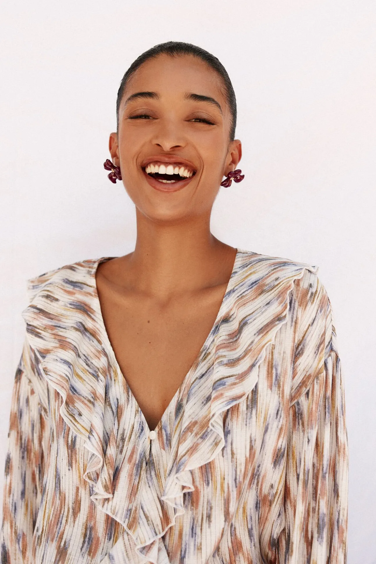 Blusa estampada volantes