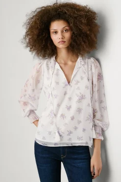Blusa floral de manga larga