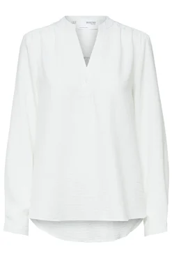 Blusa fluida con cuello de pico confeccionada con materiales reciclados