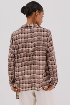 Blusa lazo estampada cuadros