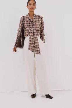 Blusa lazo estampada cuadros