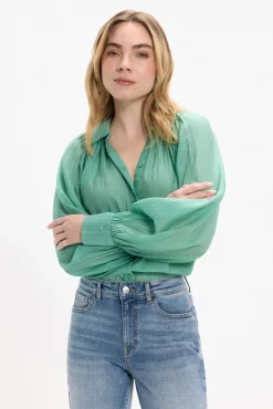 Blusa manga larga abullonada