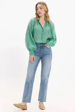 Blusa manga larga abullonada