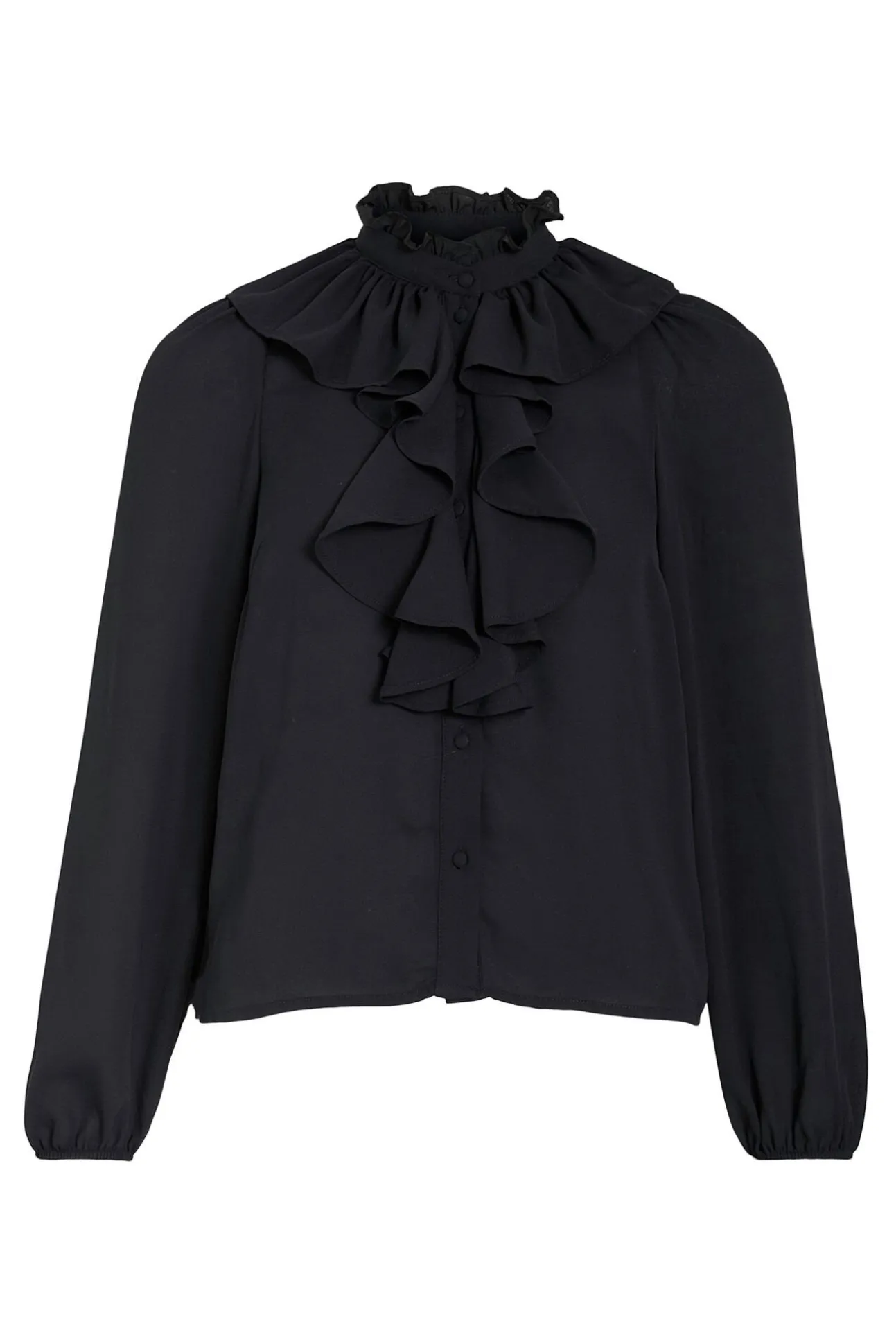 Blusa manga larga con volantes