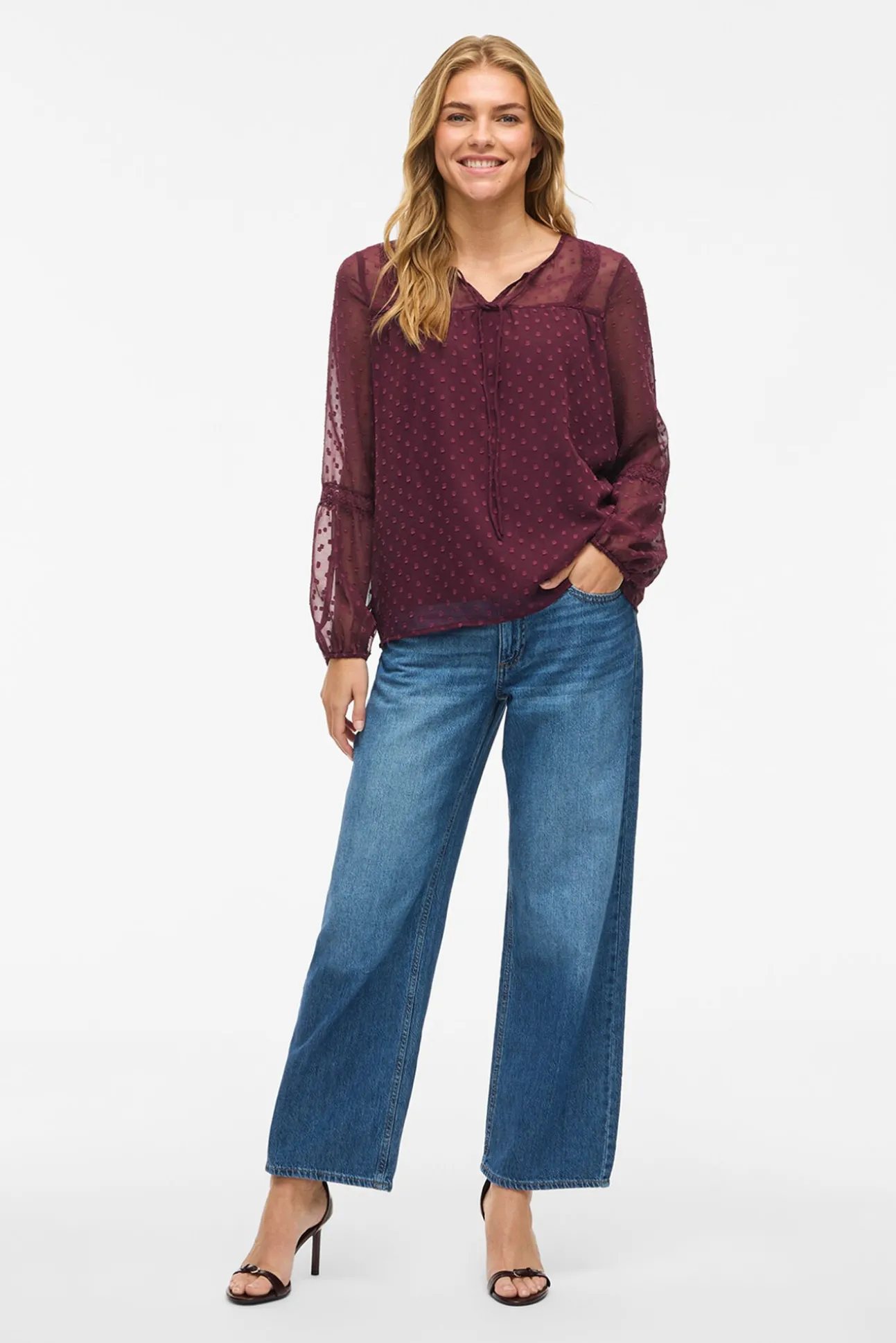 Blusa manga larga plumeti