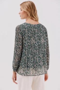 Blusa plisada contraste