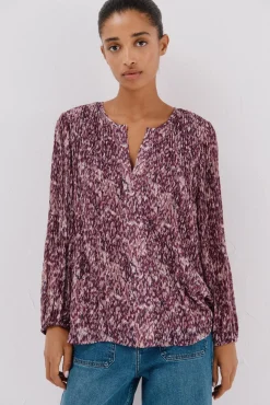 Blusa plisada contraste