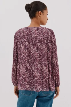 Blusa plisada contraste