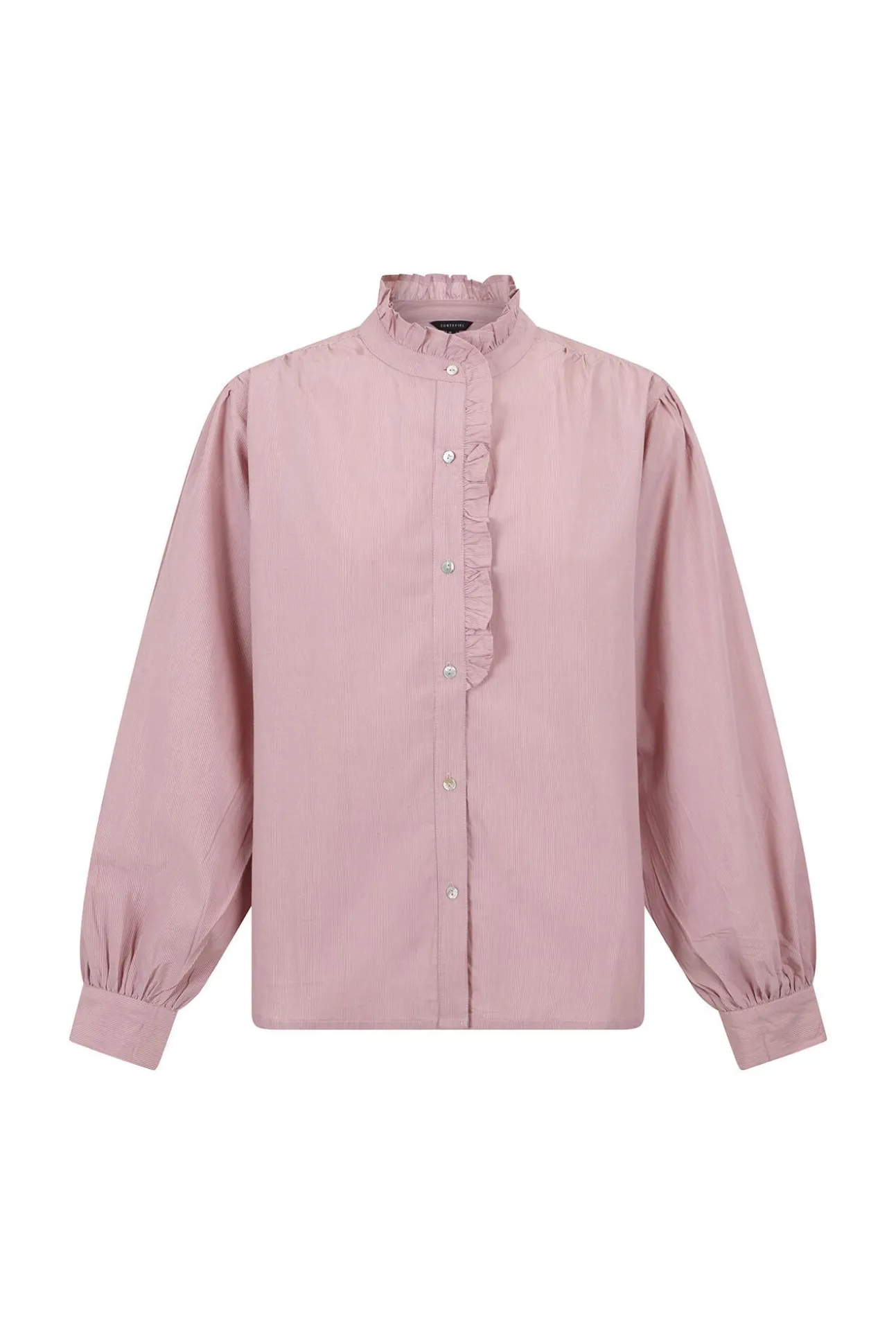 Blusa rayas cuello volantes