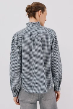 Blusa rayas cuello volantes