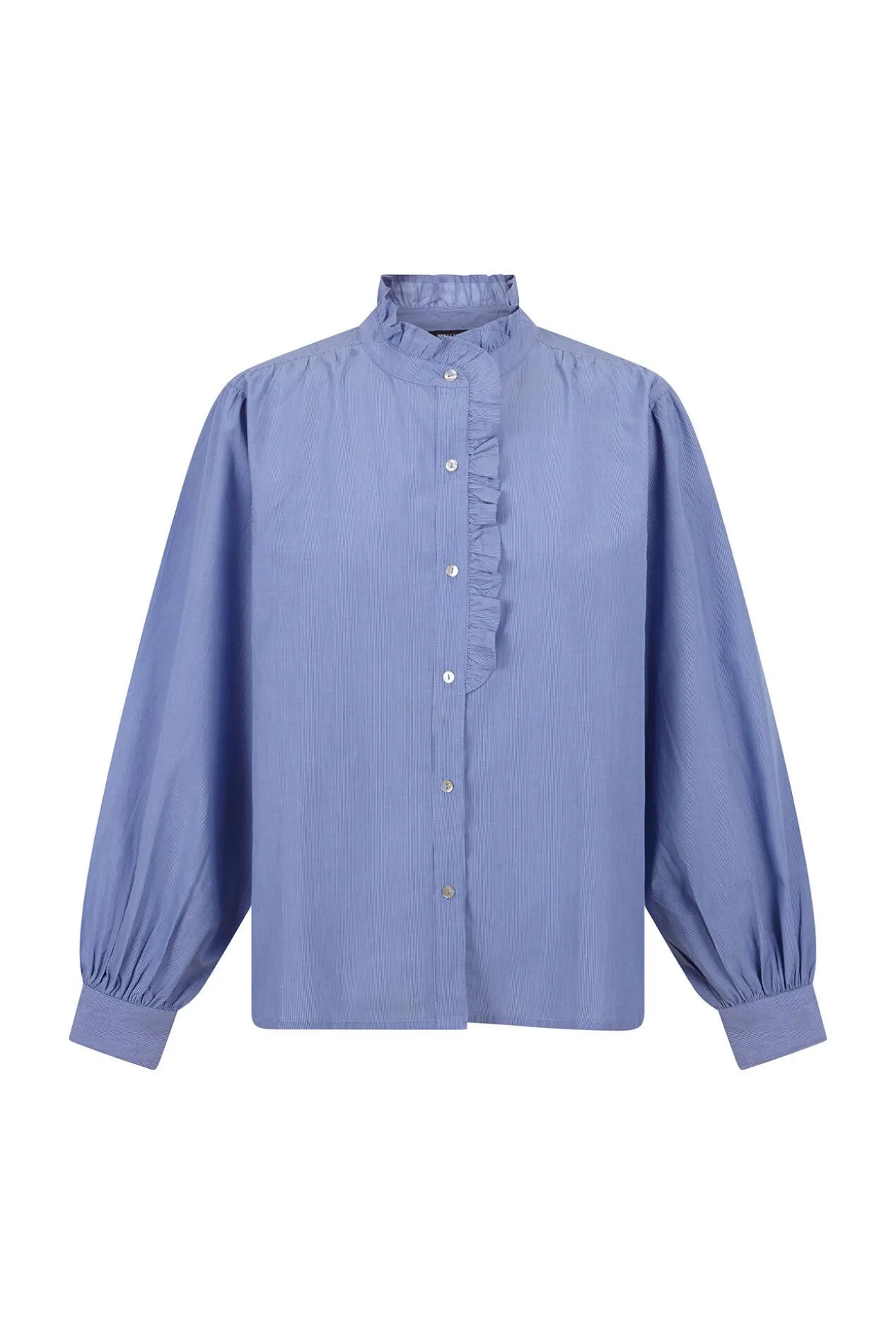 Blusa rayas cuello volantes