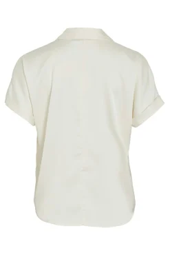 Blusa satinada de manga corta