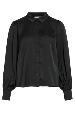 Blusa satinada de manga larga