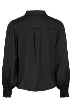 Blusa satinada de manga larga