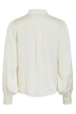 Blusa satinada de manga larga