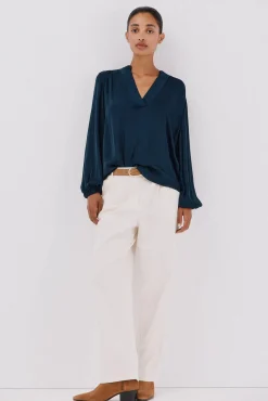 Blusa satinada fluida