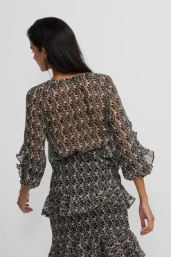 Blusa volantes estampado