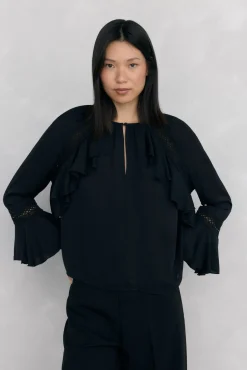 Blusa volantes puntilla