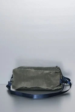 Bolso bandolera nylon kaki satinado