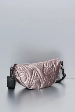 Bolso bandolera nylon rosa metalizado