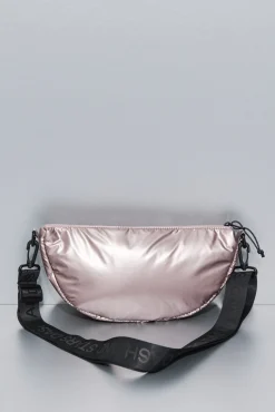 Bolso bandolera nylon rosa metalizado