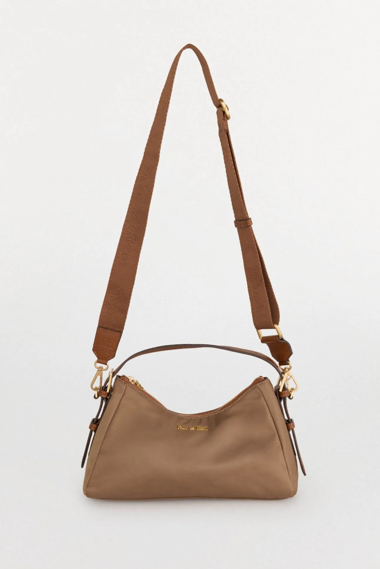 Bolso de hombro en nylon con cremallera