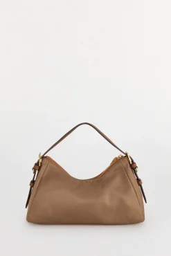 Bolso de hombro en nylon con cremallera